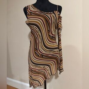 Forever 21 Y2K Sheet Flare Abstract Artsy Top Size Medium